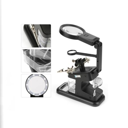 گیره مونتاژ ذره بین دار به همراه پایه هویه TE-803